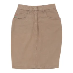 Vintage Moshino Denim Skirt - 2XS UK 2 Beige Cotton