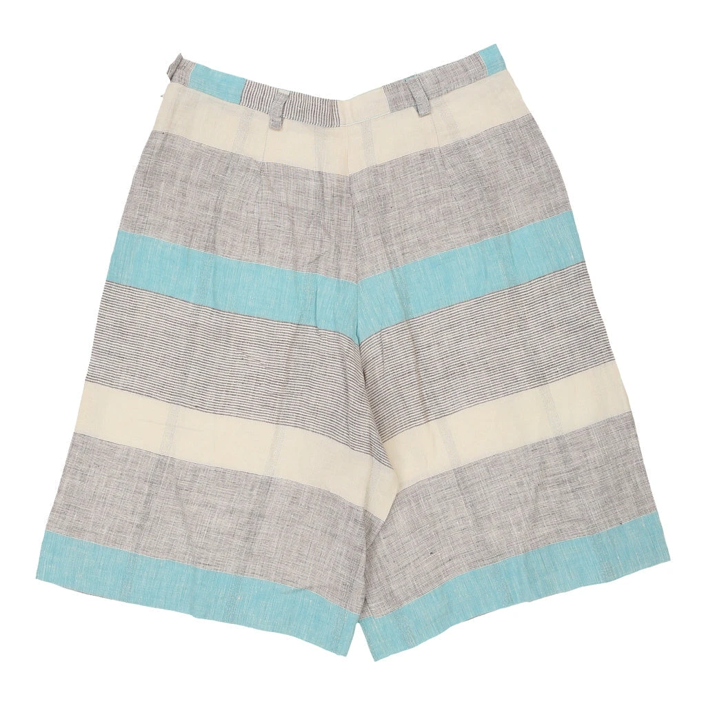 Vintage Unbranded High Waisted Shorts - 30W UK 12 Multi-Coloured Linen 4 Vintage Unbranded High Waisted Shorts - 30W UK 12 Multi-Coloured Linen - Image 2