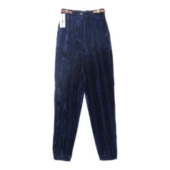 Deals Garbique Store 4 Vintage Les Copains High Waisted Trousers - 24W UK 6 Blue Cotton