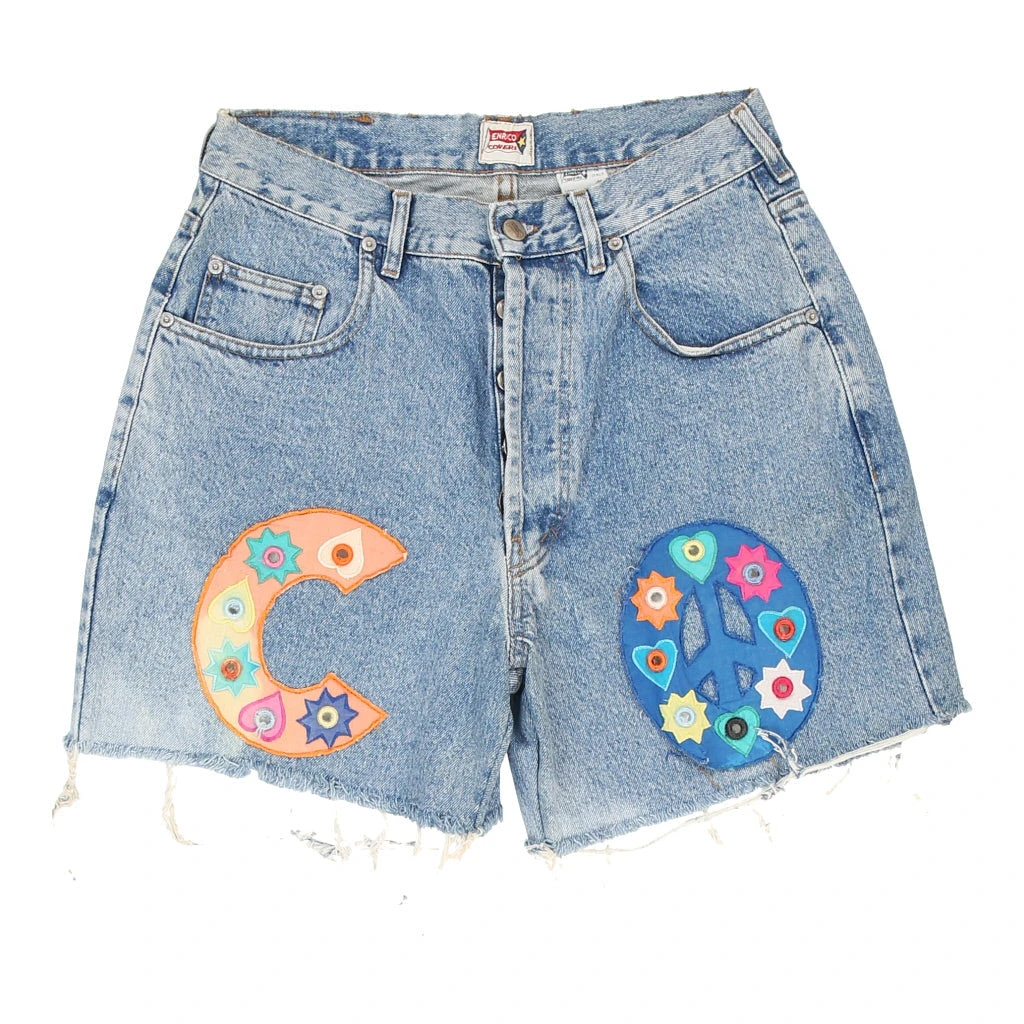 Vintage Enrico Coveri High Waisted Denim Shorts - 28W UK 8 Blue Cotton 3 Vintage Enrico Coveri High Waisted Denim Shorts - 28W UK 8 Blue Cotton