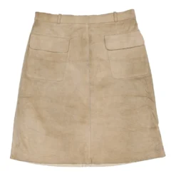 Vintage Unbranded Skirt - Small UK 8 Beige Leather