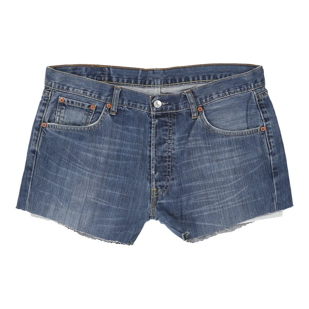 Vintage Levis 501 Denim Shorts - 38W UK 16 Blue Cotton 4 Vintage Levis 501 Denim Shorts - 38W UK 16 Blue Cotton - Image 2