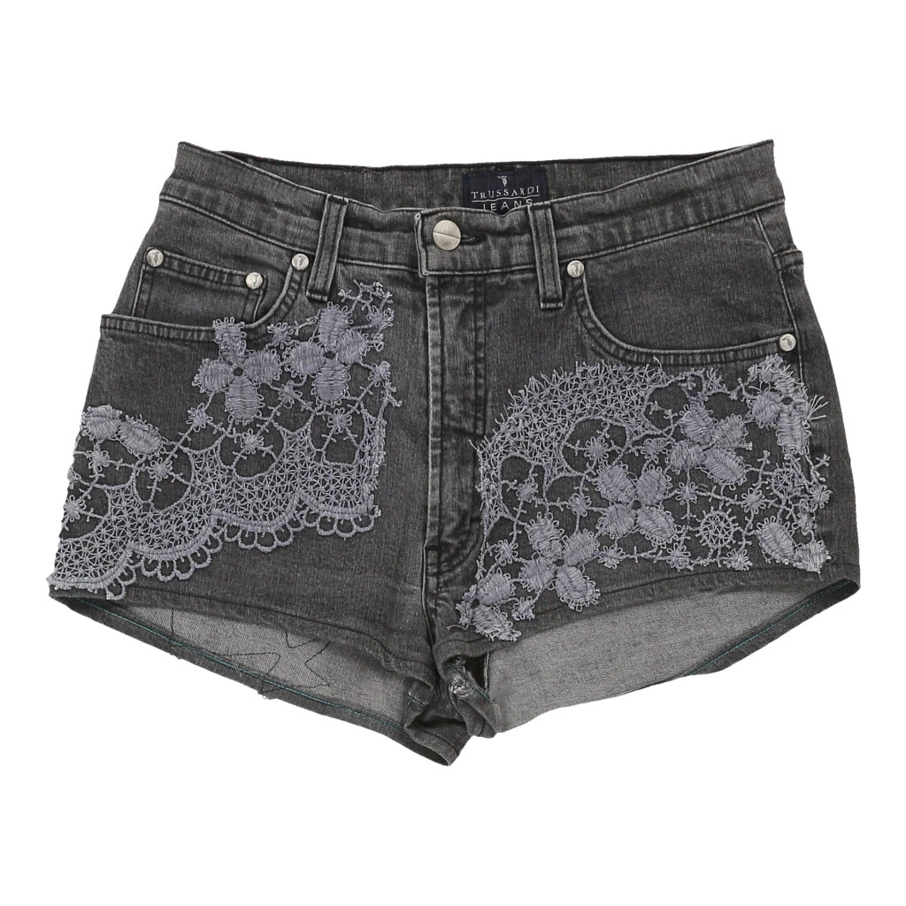 Vintage Trussardi Shorts - 28W UK 8 Black Cotton 3 Vintage Trussardi Shorts - 28W UK 8 Black Cotton